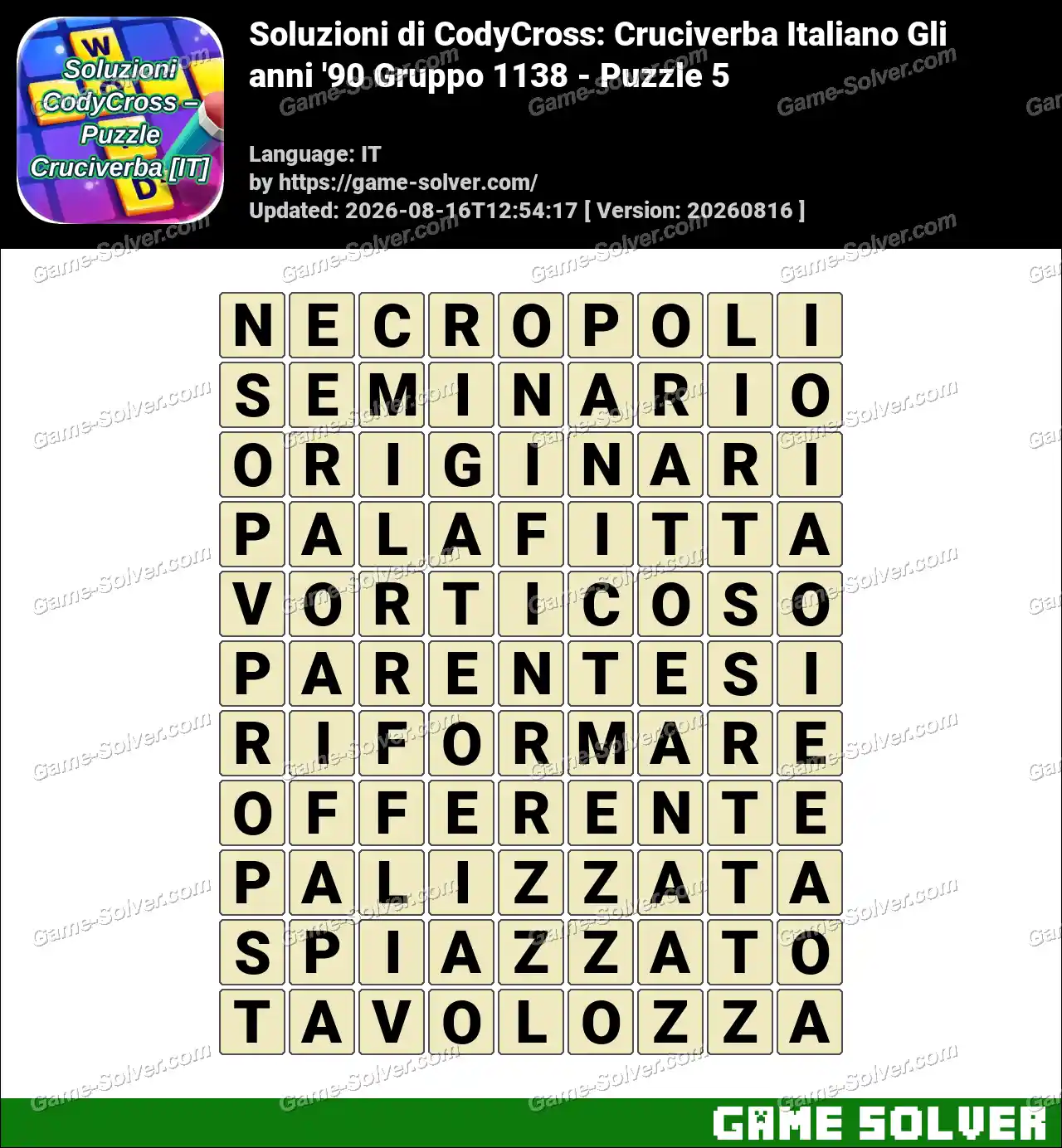 Soluzioni di CodyCross: Cruciverba Italiano Gli anni ’90 Gruppo 1138 – Puzzle 5